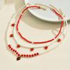 Pearl Necklace Set European and American Jewelry New Strawberry Necklace Small Fresh Soft Pottery Rice Bead Neck Chain Women