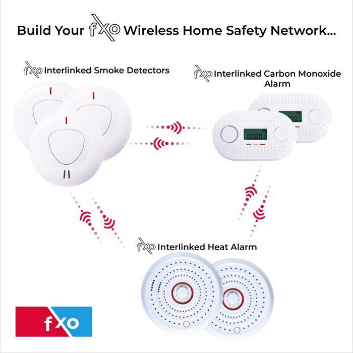 Détecteur de fumée - firexo - fxoico1 - interconnecté - multidétection - 10 ans d'autonomie