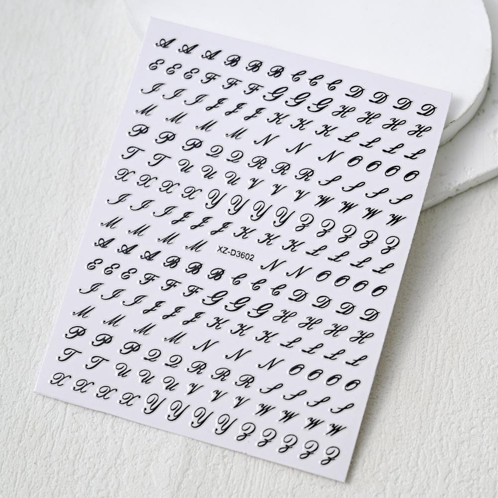 Adesivo de unha de tamanho pequeno simples com letras de luz de estrela de amor vazadas adesivo de unha autoadesivo decoração de unha