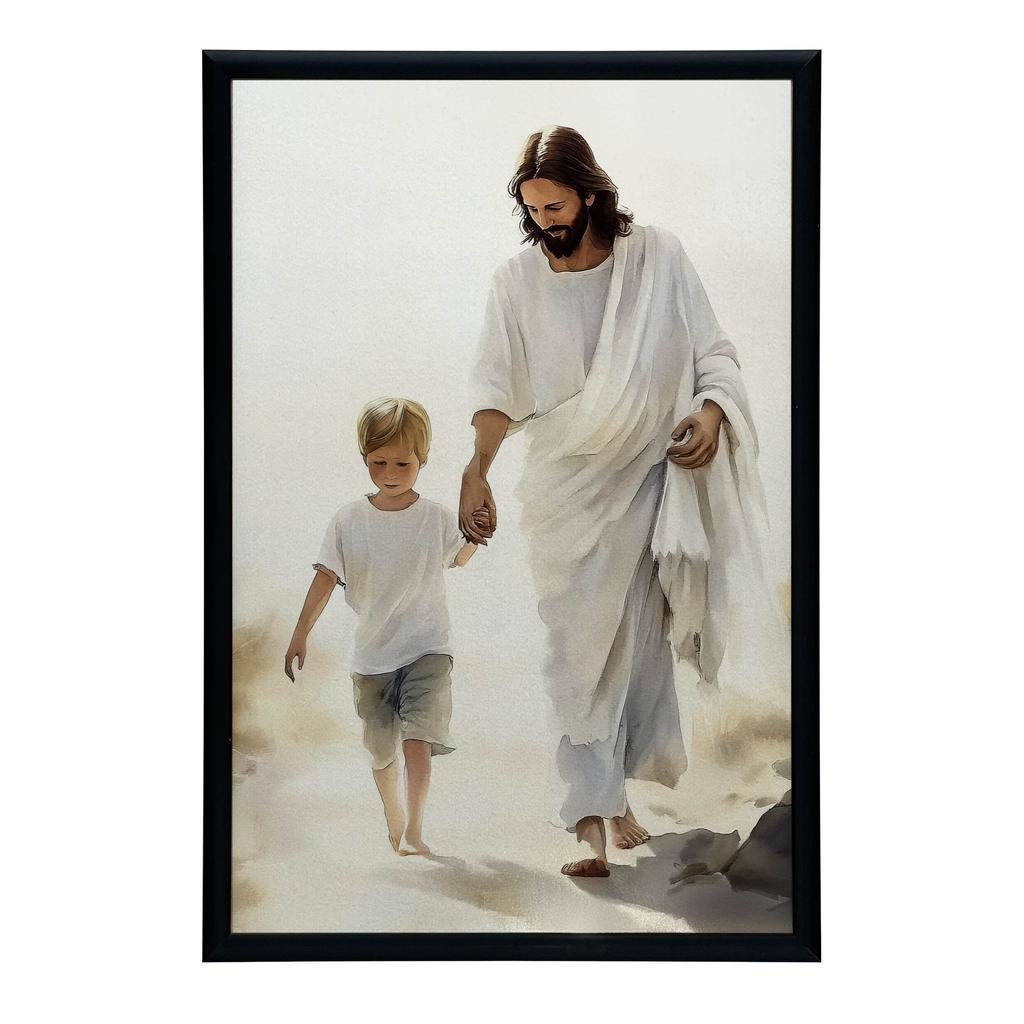 Plakat Wspólna Droga Z Jezusem Plakat Wspólna Droga Z Jezusem, 70X100 Cm, Rama Drewniana Ciemny Brąz, Papier Matowy 230 Gsm