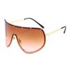 Oversized Rimless Shield Sunglasses Women Men New One Piece Lens Visor Mask Windproof Black Big Sun Glasses Shades Unique Uv400