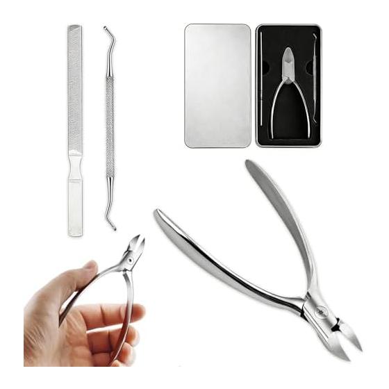 LIKENNY Nail Clipper, Stainless Steel, For Ingrown Nails, Thickened Nails, Ingrown Toenails, Feet, Cuticle Clipper, Self Nail Care, Unisex, Storage