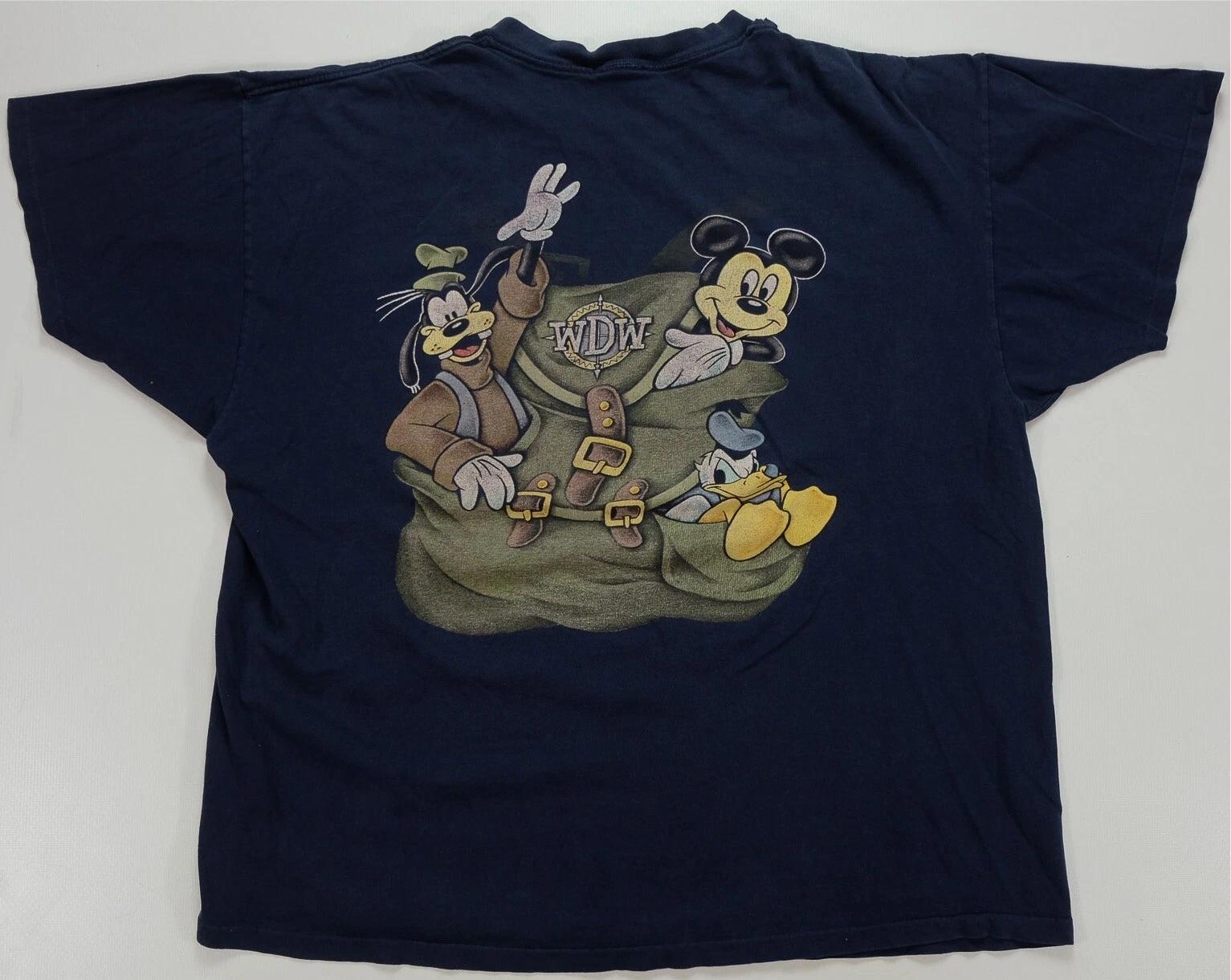 Rare VTG Walt Disney World WDW Mickey Mouse Donald Duck Goofy T Shirt 80s 90s 2XL