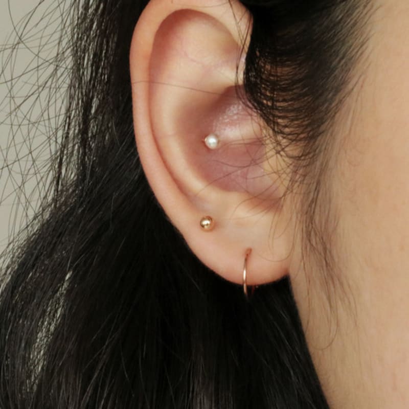 Less is more 14K GOLD BALL 3MM EARRING_2COLOR