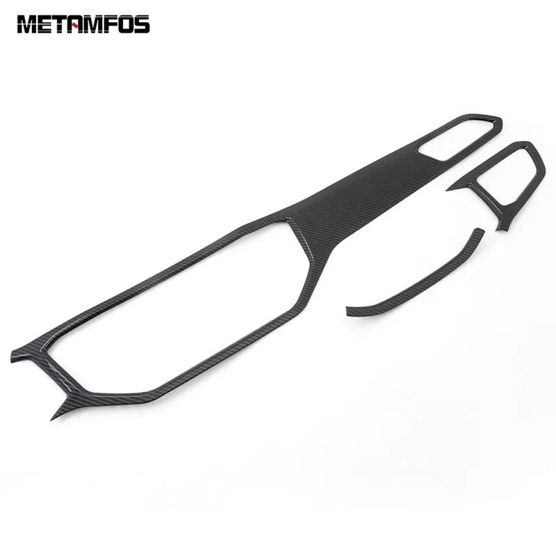 For Volkswagen VW T-Roc TROC 2018-  Carbon Fiber Center Console Dashboard Air Condition Vent Outlet Trim Accessories