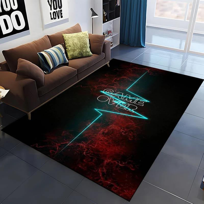 Game Rug for Gamers Boys Teens Kawaii Bedroom Living Room Decor Game Controller Gamepad Carpet Polyester Floor Mat Furry Doormat