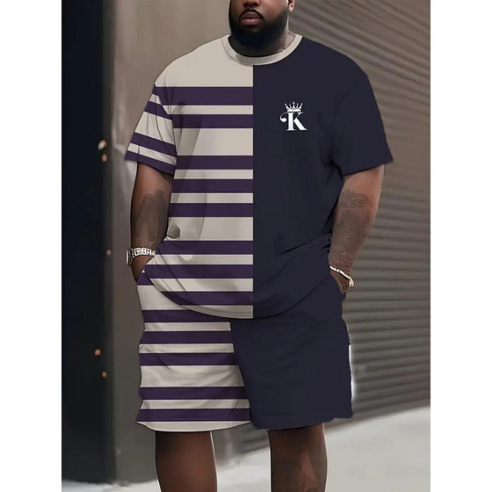 Summer Men's Sports Short Sleeve Shorts Set Casual Fashion Simple Trend Breathable Versatile