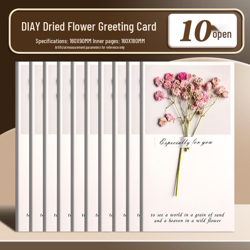 Handmade Dried Flower Greeting Card for Mother's Day, Thanksgiving, Birthdays & More