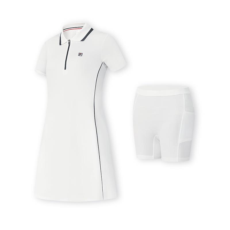 FILA Tennis Susan Skirt Comfortable Classic Casual Solid Color Tennis Dress Women dresses A11W533322F-WT