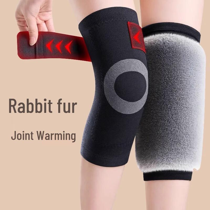 Non-Slip Rabbit Fur Lined Knee Brace