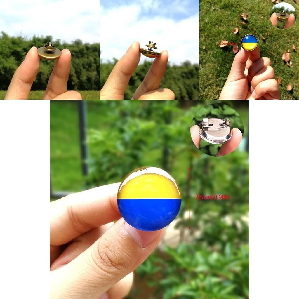 Unisex Metal Pin Badge With Ukraine Flag Design