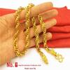 Men's Double Dragon Head Necklace: Non-fading Brass with Thick Gold Plating, Vietnamese Sand Gold Jewelry.