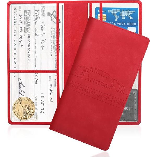 Car Registration And Urance Holder,PU Leather Car Glove Box Organizer Car Document Holder For ID,Driver'S License,Universal Car Organizer Car