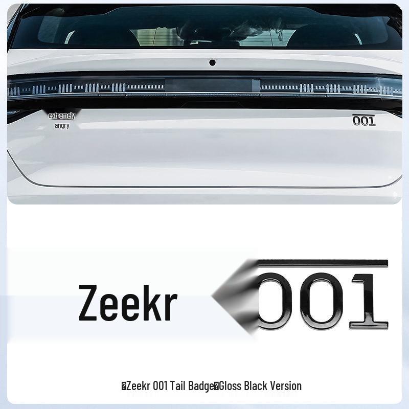 Zeekr 7X 001 007 Benutzerdefiniertes Autoemblem Schwarze Schrift Schwarzer Krieger Kun Ming Aufkleber