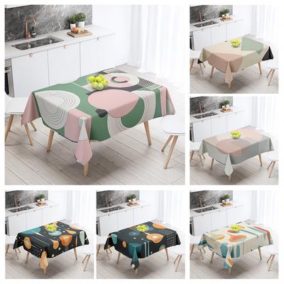 Nordic Minimalist Geometric Tablecloth 140X200Cm Machine Washable Ins Style Dining Tablecloth Household Living Room Decorative