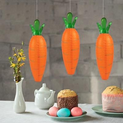 48.5cm Carrot Rabbit Egg Lanterns Folding Lampshades Carrot Easter Party DIY Decor Girls Spring Easter Carrot Hanging Lantern