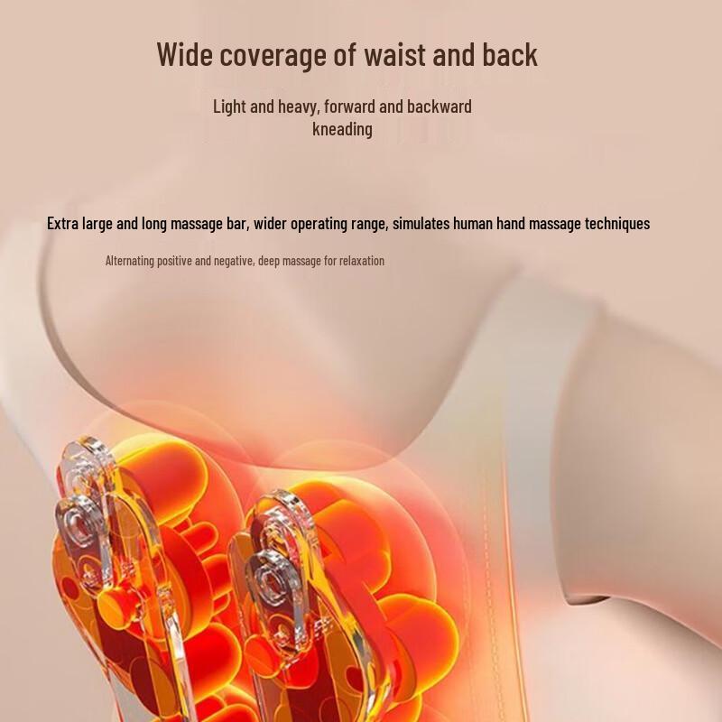 CHIGO Full Body Heat Massage Cushion for Back, Waist & Neck CN plug (adapter included)