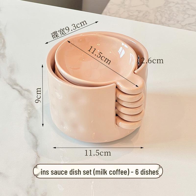 Ceramic Cream-Style Dipping Dish for Seasonings and Sauces