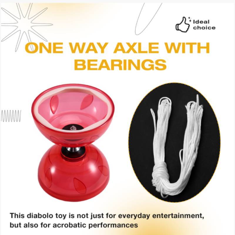 Traditional Plastic Diabolo With Triple Bearing For Kids And Seniors Educational Toy Set