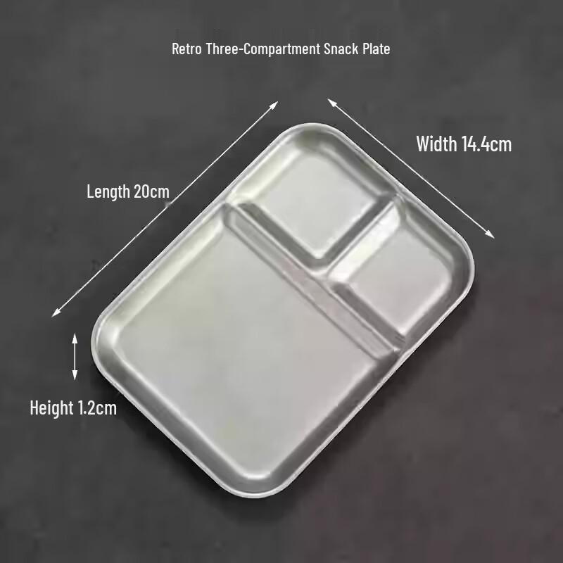 Retro Barbecue Plate with 3-Compartment Sauce Dish (2-Pack)