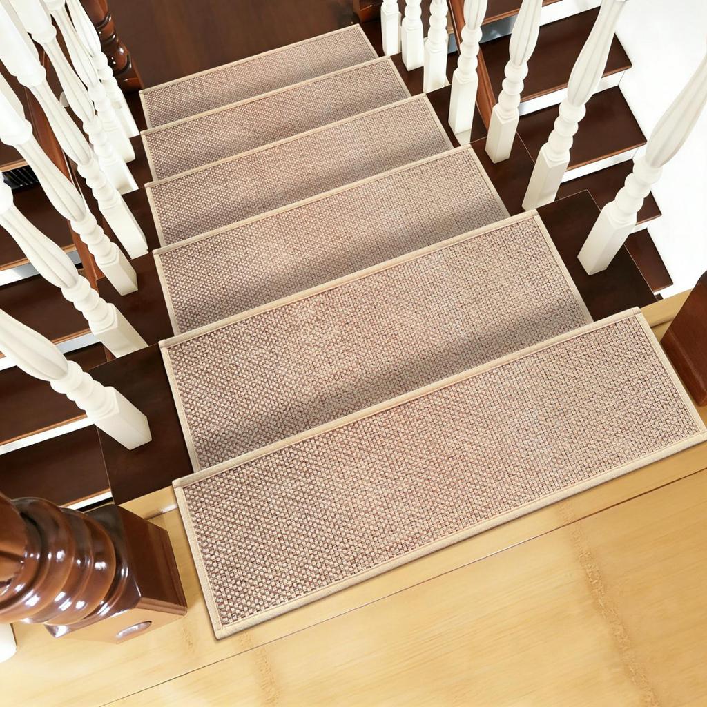 Alfombra de Escalera Antideslizante de Lino - Alfombra de Piso Personalizable para Entradas de Hogar