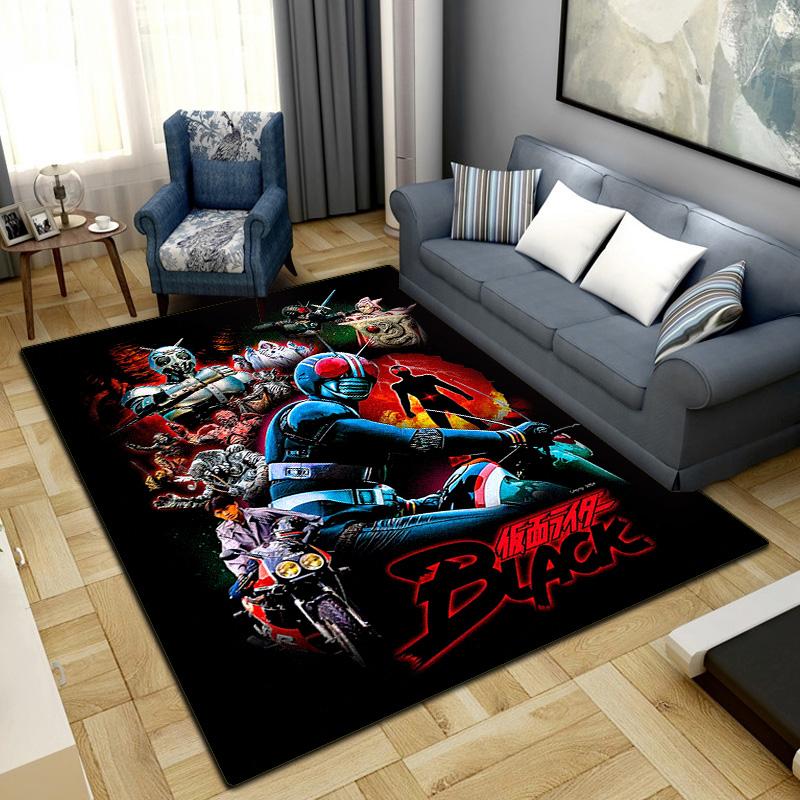 Kamen Rider Rug Carpet Large Area Rug Non Slip Washable Floor Mat Gamer Room Bedroom Home Decor LXR82