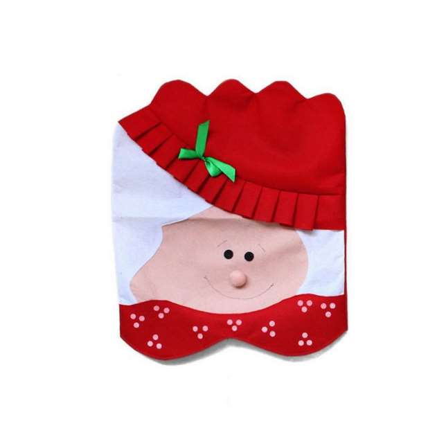 Jule Stoltrekk Spisebord Rød Nisselue Stolryggdeksel Nyttår Jul Hjemmedekorasjon Ornament