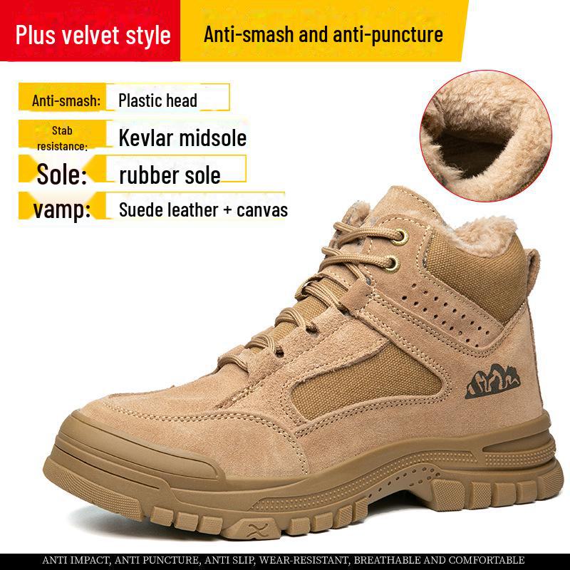 Manufacturer's New Insulated Cotton Work Shoes: Thickened, Anti-Smash, Anti-Puncture, Wear-Resistant Men's Safety Footwear.