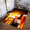 Beer Mug and Barrel Pattern Carpet with Golden Amber Theme for Home Decor Suitable for Use As an Anti-slip1 For1room and Bedroom Sofas