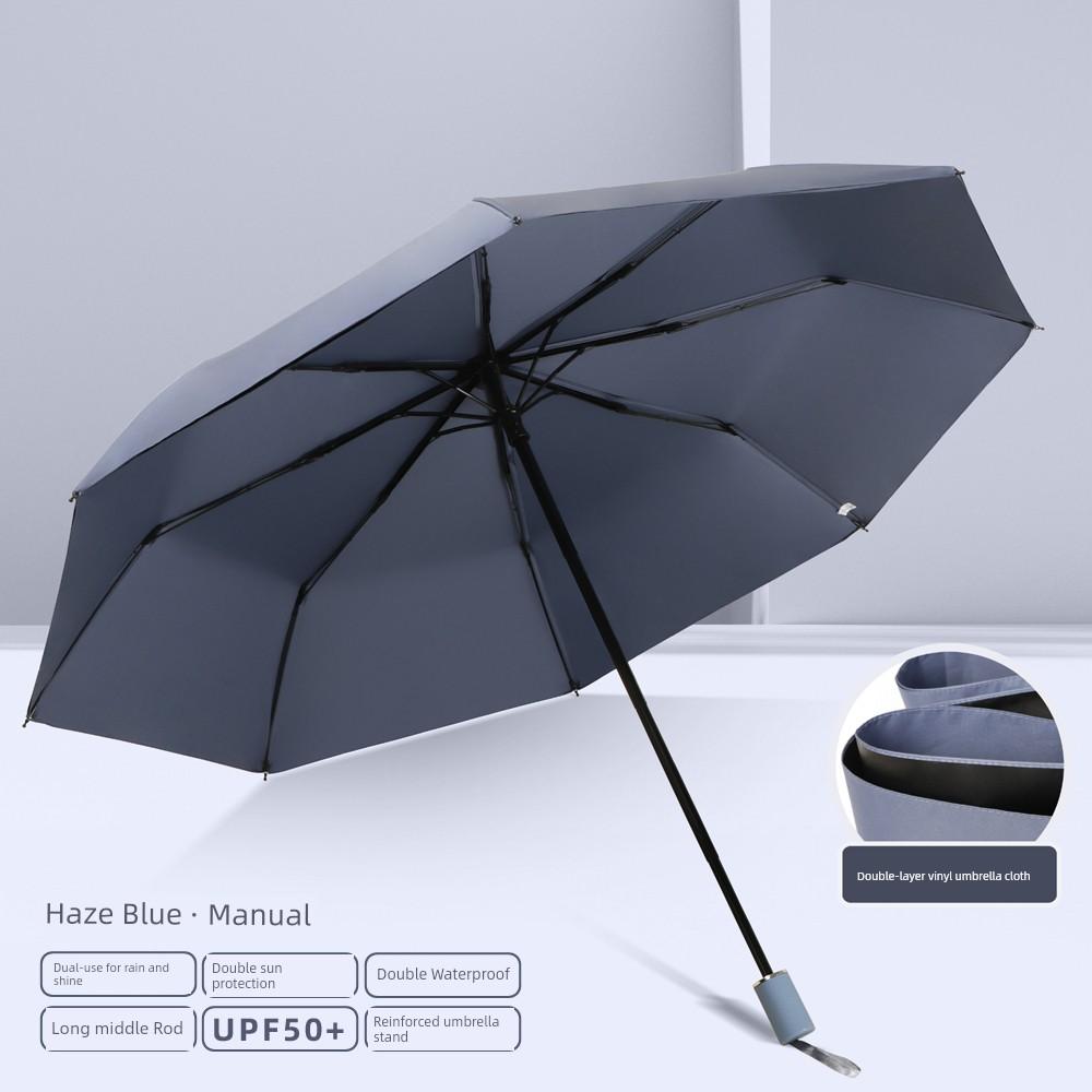 Double-Layer Umbrella for Both Rain and Sun, Reinforced Folding Umbrella for Men and Women, Fully Automatic, Super Strong Sun Protection and Uv