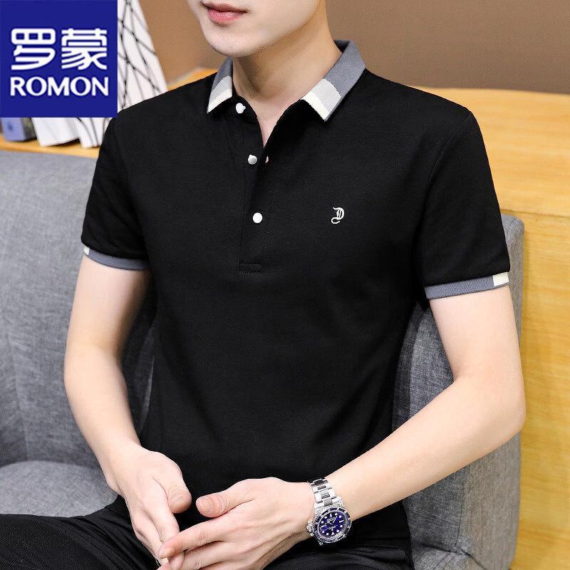 ROMON Men s Short Sleeve Casual Polo T-Shirt 4XL
