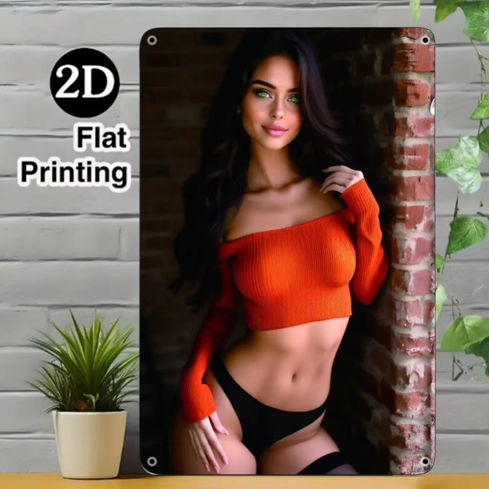 Vintage 2D Flat Printed Metal Wall Decor 8x12 Inch Retro Art for Home Bar Cafe Garage Outdoor Beach Party