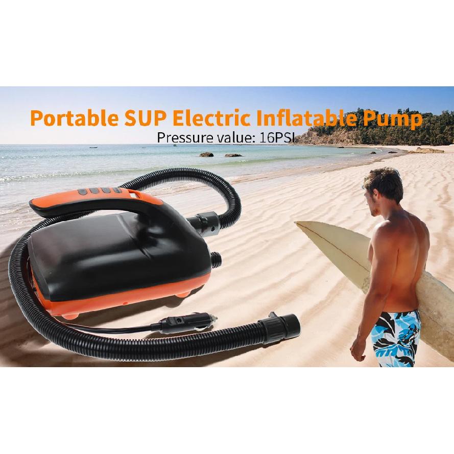 16/20 PSI Inflatable Pump Electric Air Pump 12V SUP Pump Electric Max Dual Stage for Stand Up Paddle Pvc Boat Pump Air Mattress