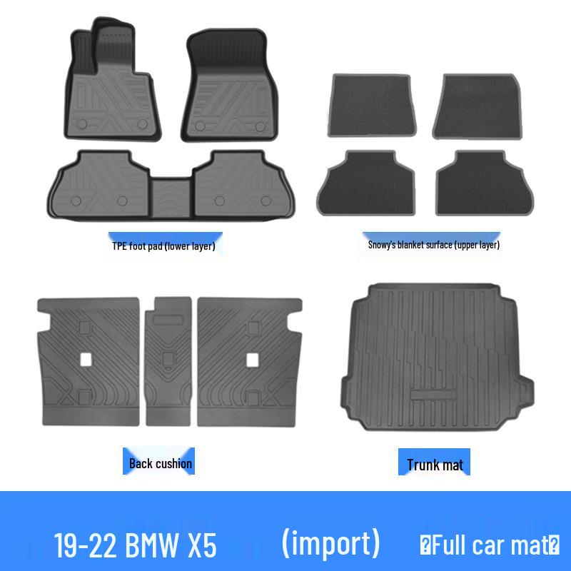 BMW X1/X5 TPE Waterproof Trunk Mat & Rear Seat Protector