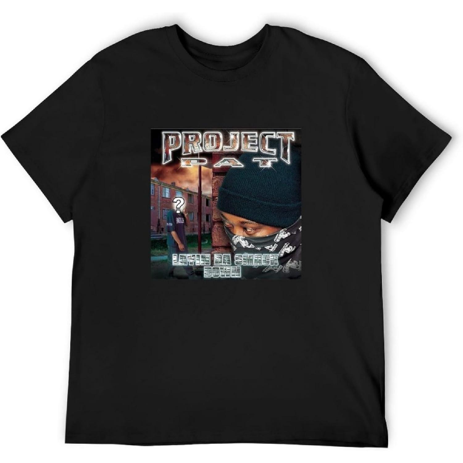 Project Pat Layin Smack DownMens Shirt Memphis Rap Hip Hop Top Sweatshirt Short Sleeve Black XXXXXL разноцветный