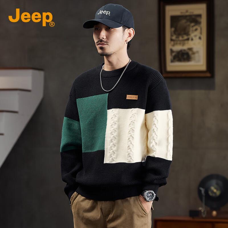 

Jeep Men s Color Block Spliced Knit Pullover XL