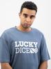 Lucky Dice LD Classic Men's Oversized Short Sleeve T-Shirt Dark Blue/White M
