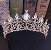 Red Black Crystal Wedding Tiara Bridal Crown For Wedding Bride Gold Rhinestone Crowns Headband Jewelry Hair Accessories