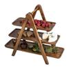 Kuchenständer Bauernhaus Etagen-Tablett 3-stöckiges Holztablett Holz-Etagen-Tablett Dekoration Party Serviergeschirr und Platten Tabletts