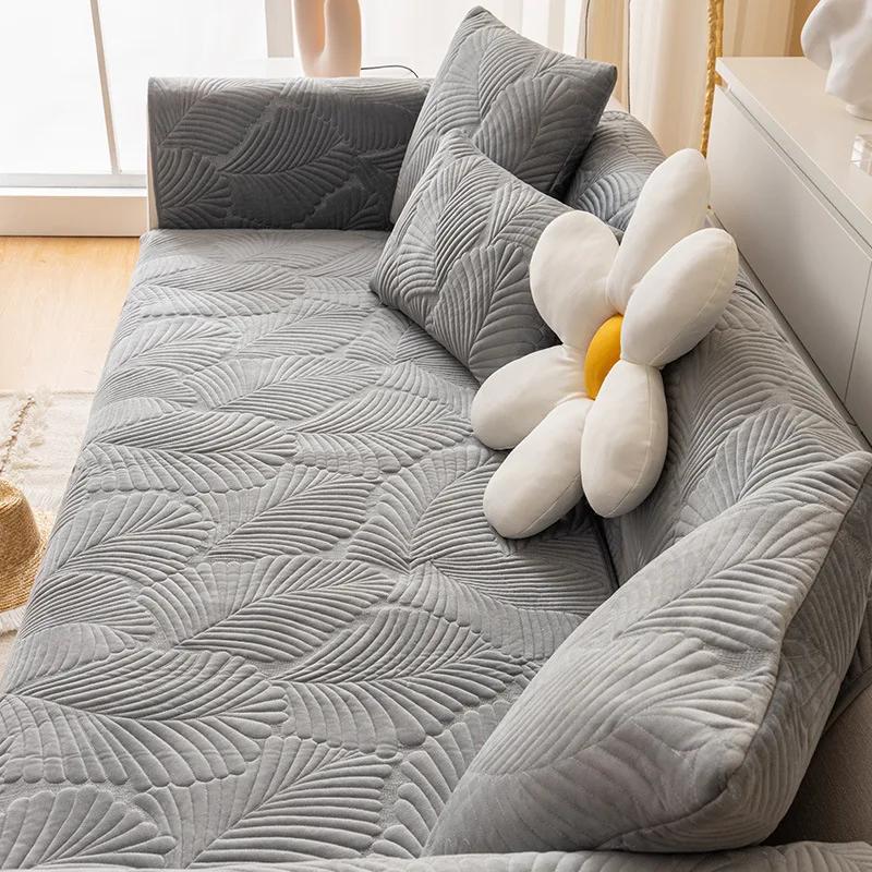 Winter Thick Plush Sofa Cushion for Living Room Non-slip Couch Cover Corner Sofa Towel Seat Pad Sofa Protection Cover