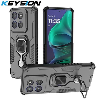 KEYSION Smūgiams atsparus dėklas Motorola Edge 60 Pro 5G 60 Fusion 60S telefonams su stačiu gyvu žiedo stovu, telefono dangtelis Edge 60 Stylus 5G
