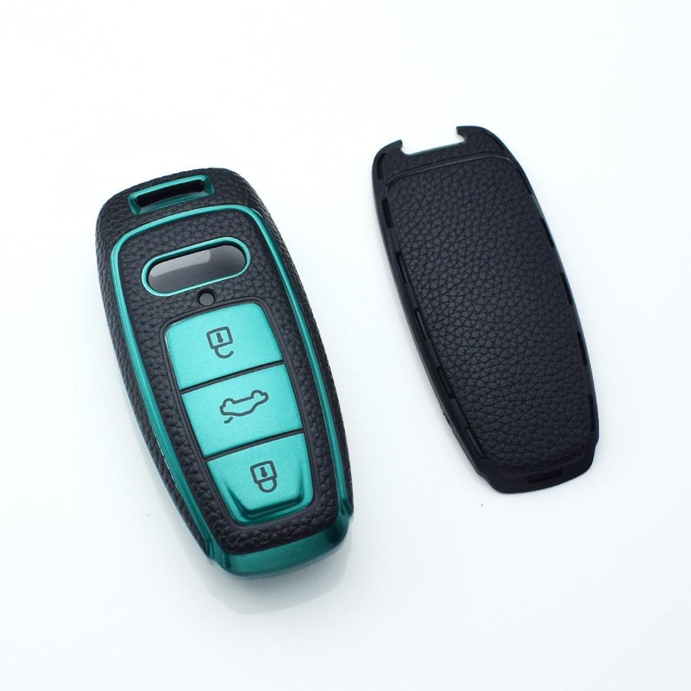 TPU Leather Car Remote Key Cover Case For A3 A4 B9 A6 C8 A7 S7 4K A8 D5 S8 Q7 Q8 SQ8 E-tron 2018 2019 2020 2021 Accessories