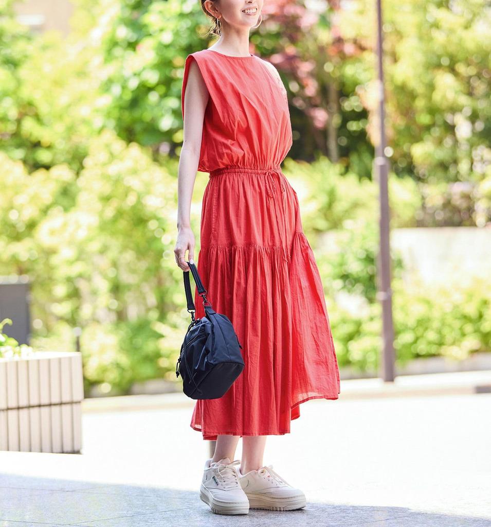 Seil Picknick Baumwollvoile Stufig Koordiniert GDE15800 Rot Größe 38 Kleid/Link Damen (60)