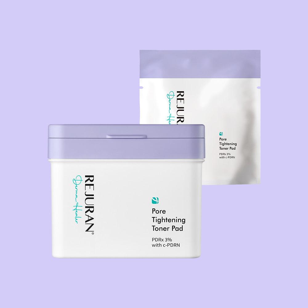Rejuran Derma Healer Tonizační polštářky pro stažení pórů 220 ml / 60 kusů + 1 náhradní balení