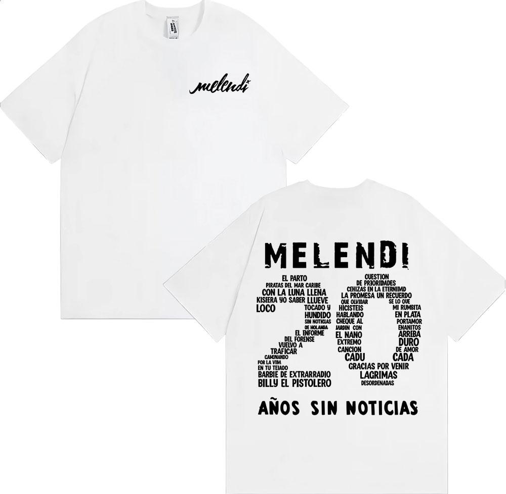 Rapper Melendi 20 Anos Sin Noticias Merch Tee Shirt Unisex Unisex Fashion Retro Short Sleeve T Shirt Cotton Casual Oversized TShirt