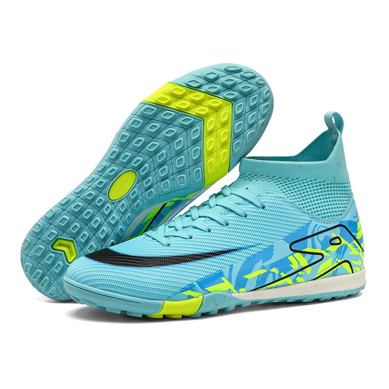 New High-Top Football Shoes Men'S And Women'S Ag Long Nails Tf Broken Nails Artificial Grass Student Competition Training Football Shoes