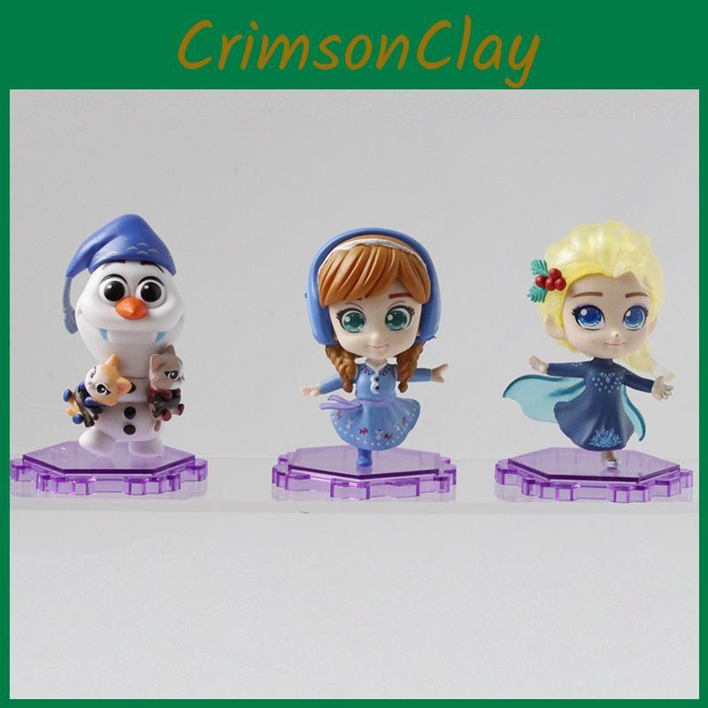 Elsa Frozen Olaf Pvc Model Set Collectible Figures Children Decor Playroom