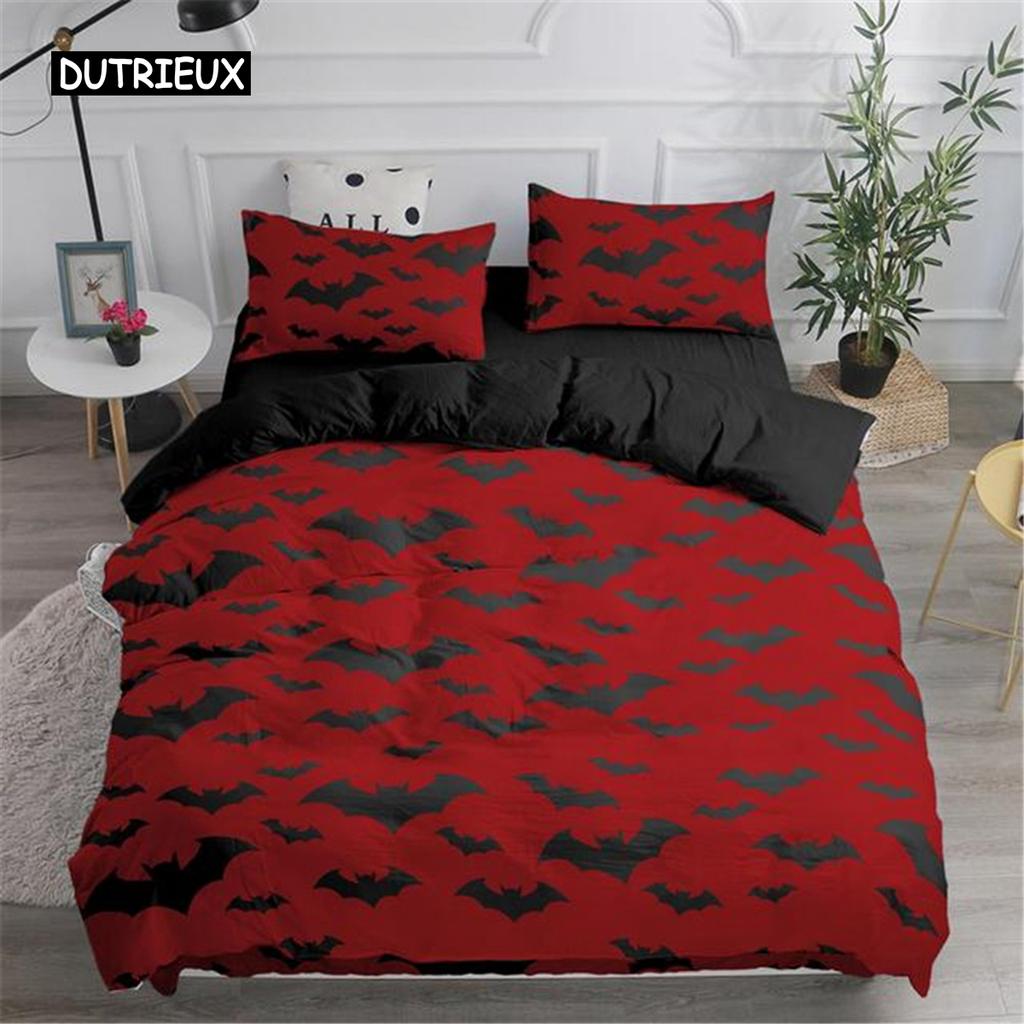 Halloween Flying Vampire Bedding Set Bats Duvet Cover Witchcraft Magic Comforter Cover Single Double King Polyester Quilt Cover