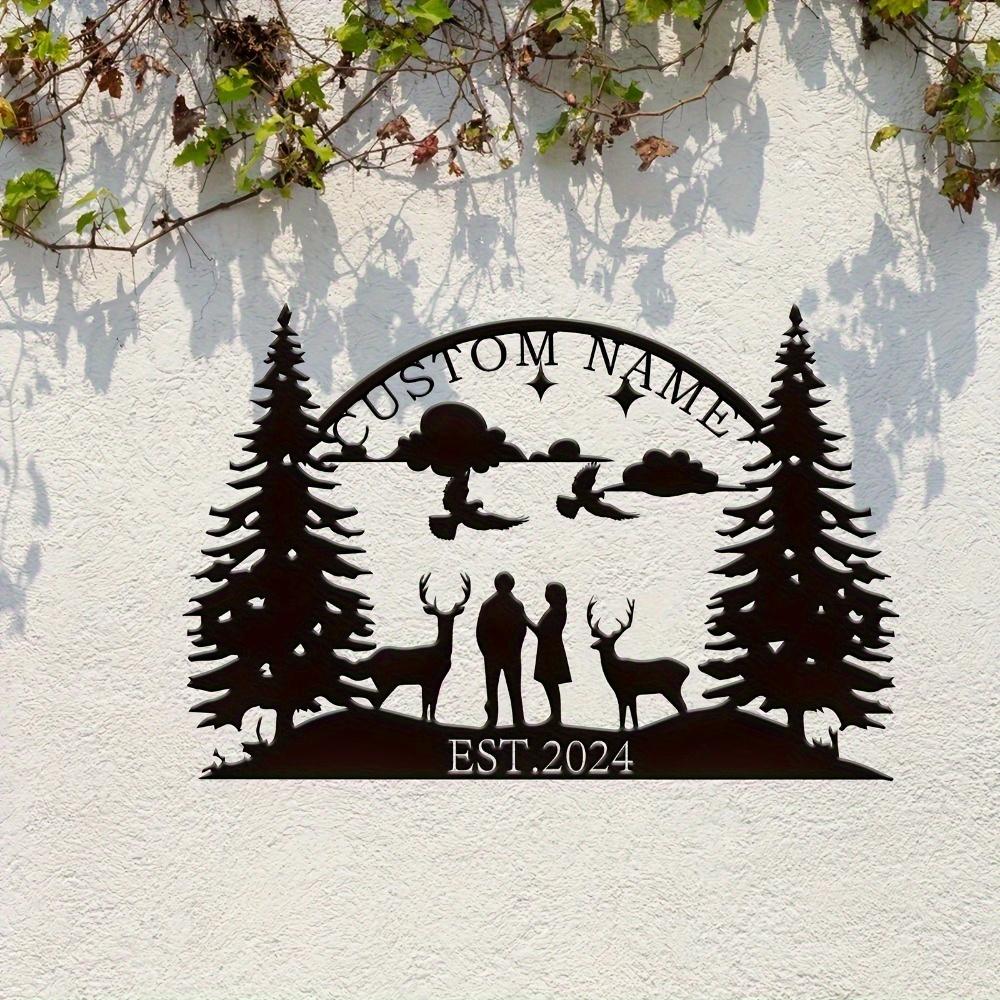 Unique Custom Made Metal Wall Art Elk Trees Design Indoor Outdoor Gift Housewarming