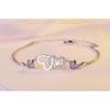 2018 Fashion White/Purple CZ Crystal Love Heart Forever 925 Sterling Plata Bracelet For Women Jewelry Chain Charm Bracelets